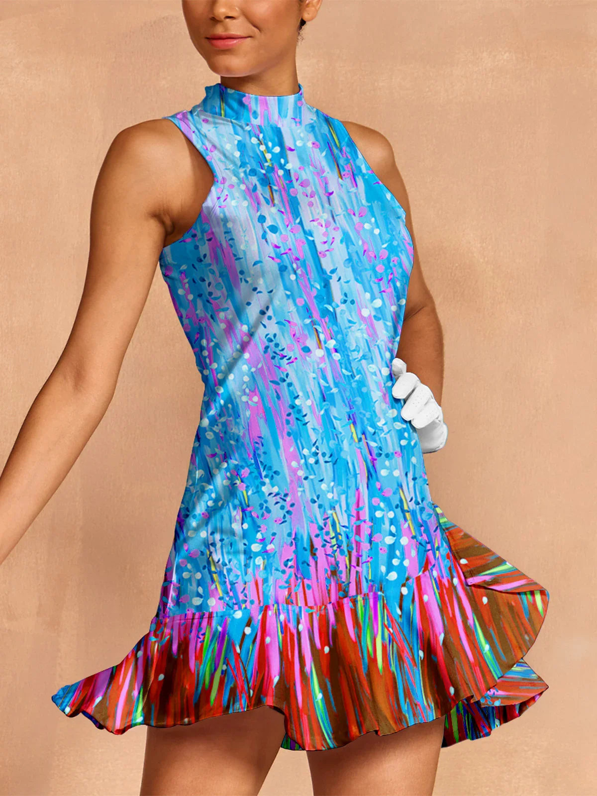 Inked Skins Ruffle 34.5 Inch Dress For Golf Pickleball & Tennis