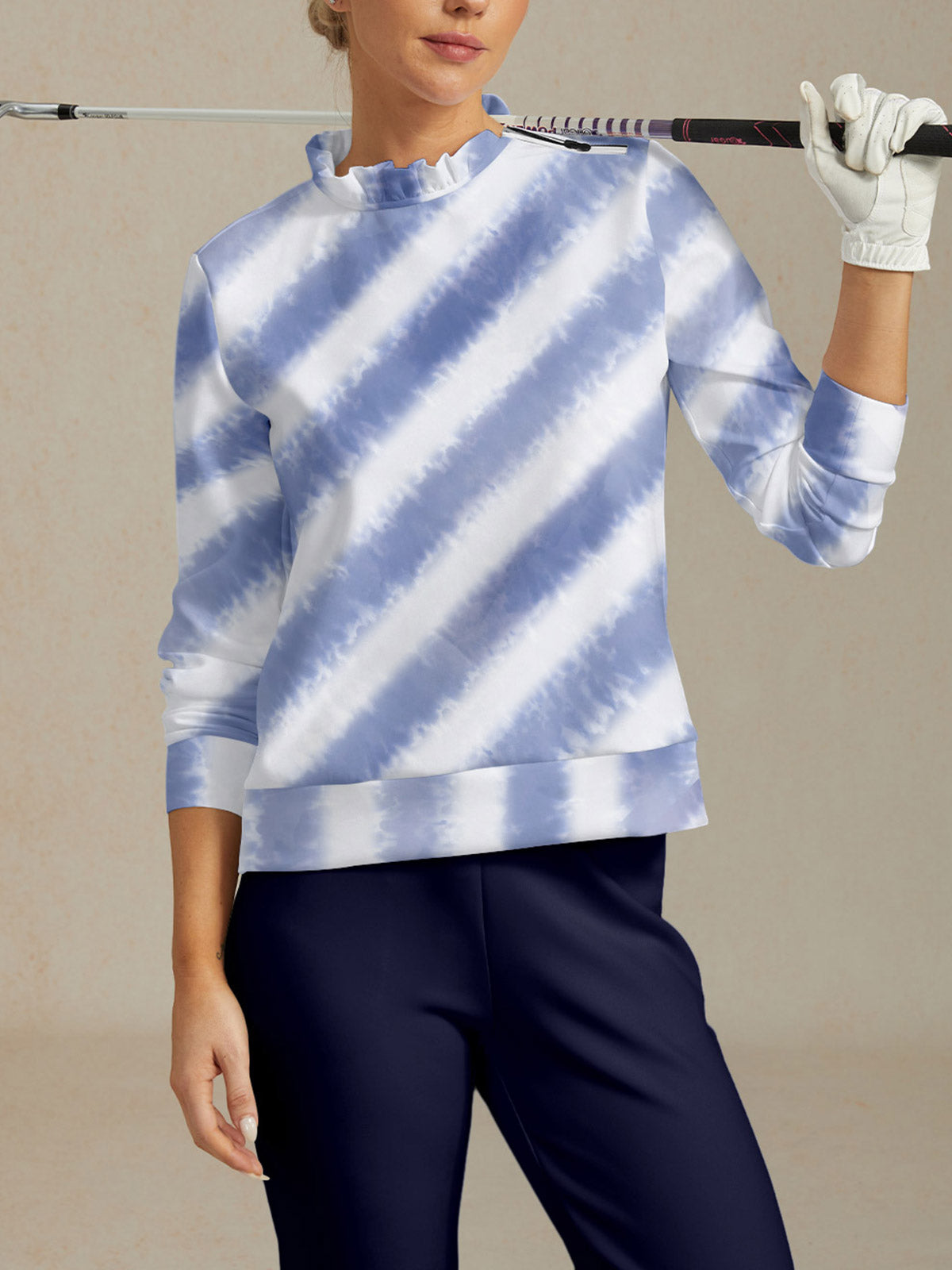 Inked Skins Ruffle Collar Golf Sweatshirt