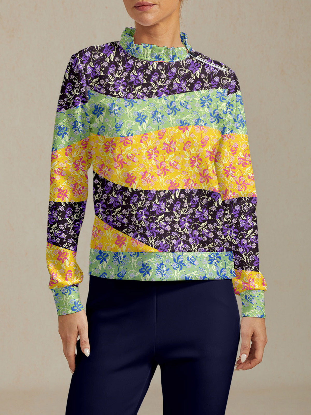 Botanical Energy Ruffle Collar Golf Sweatshirt