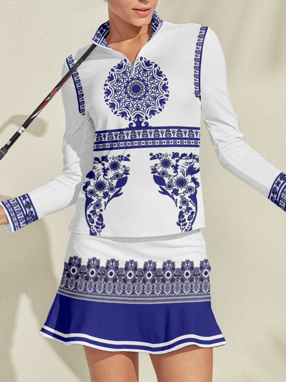 Pretty Feminine Silky Golf Shirt Quarterzip UPF50+