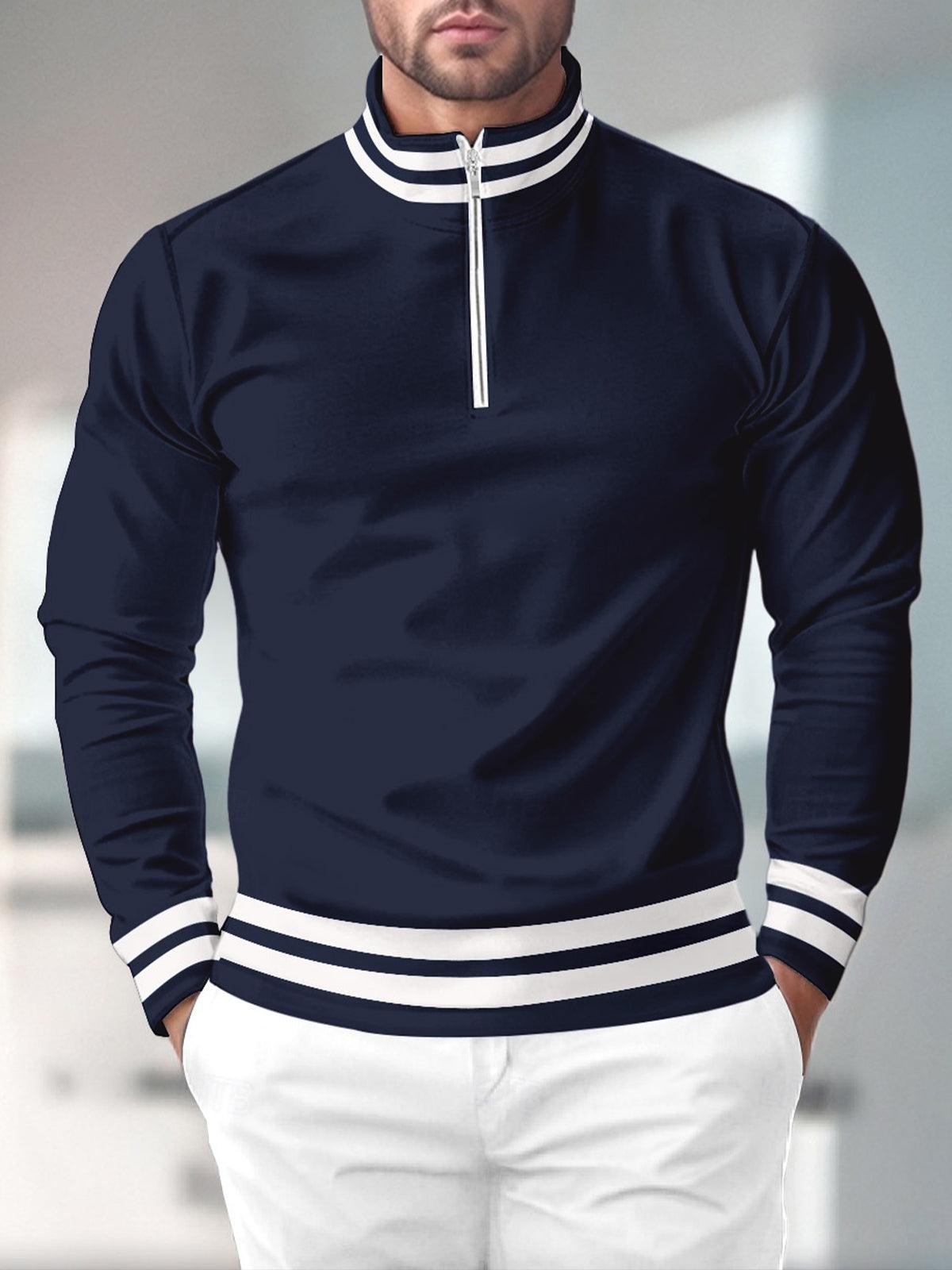 Playful Nautical Men's Golf Shirt Quarterzip UPF50+