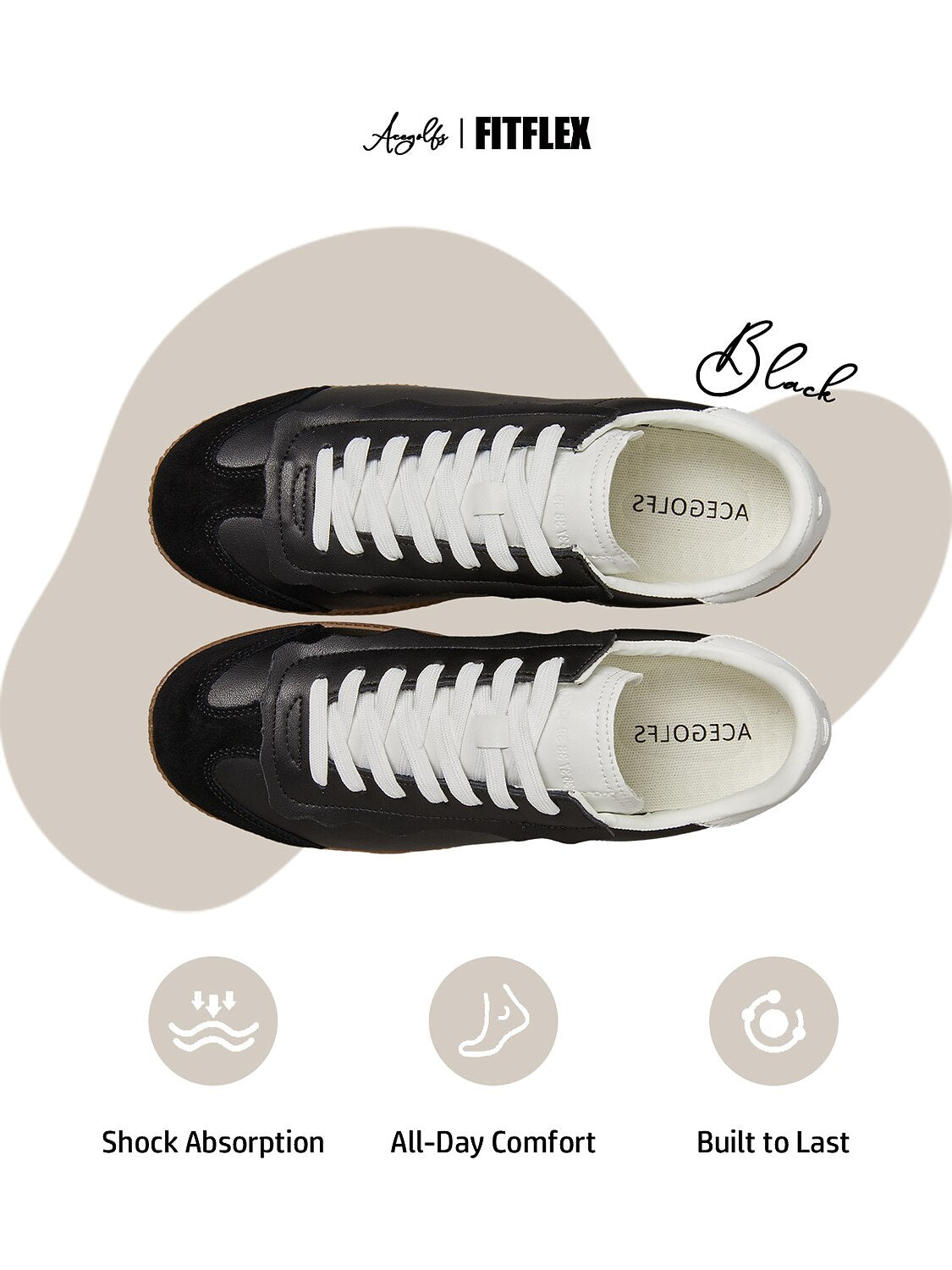 FitFlex Leather Retro Trainer Sneakers Women