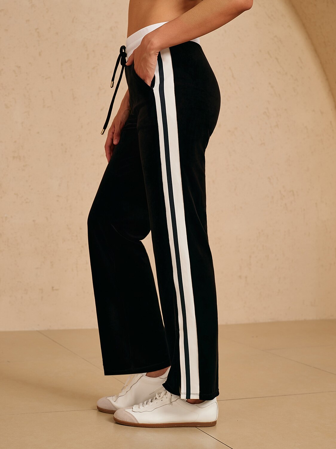 UltraSoft Velvet 40 Inch Stretch Drawstring Wide Leg Pants