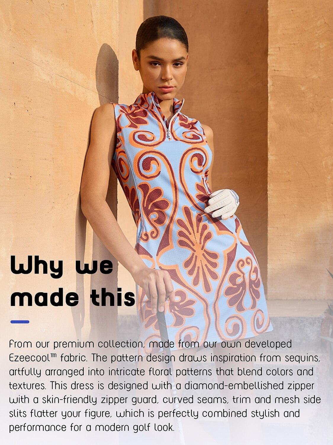 Premium Sleeveless Mock Neck 35.5 Inch Dress UPF50+