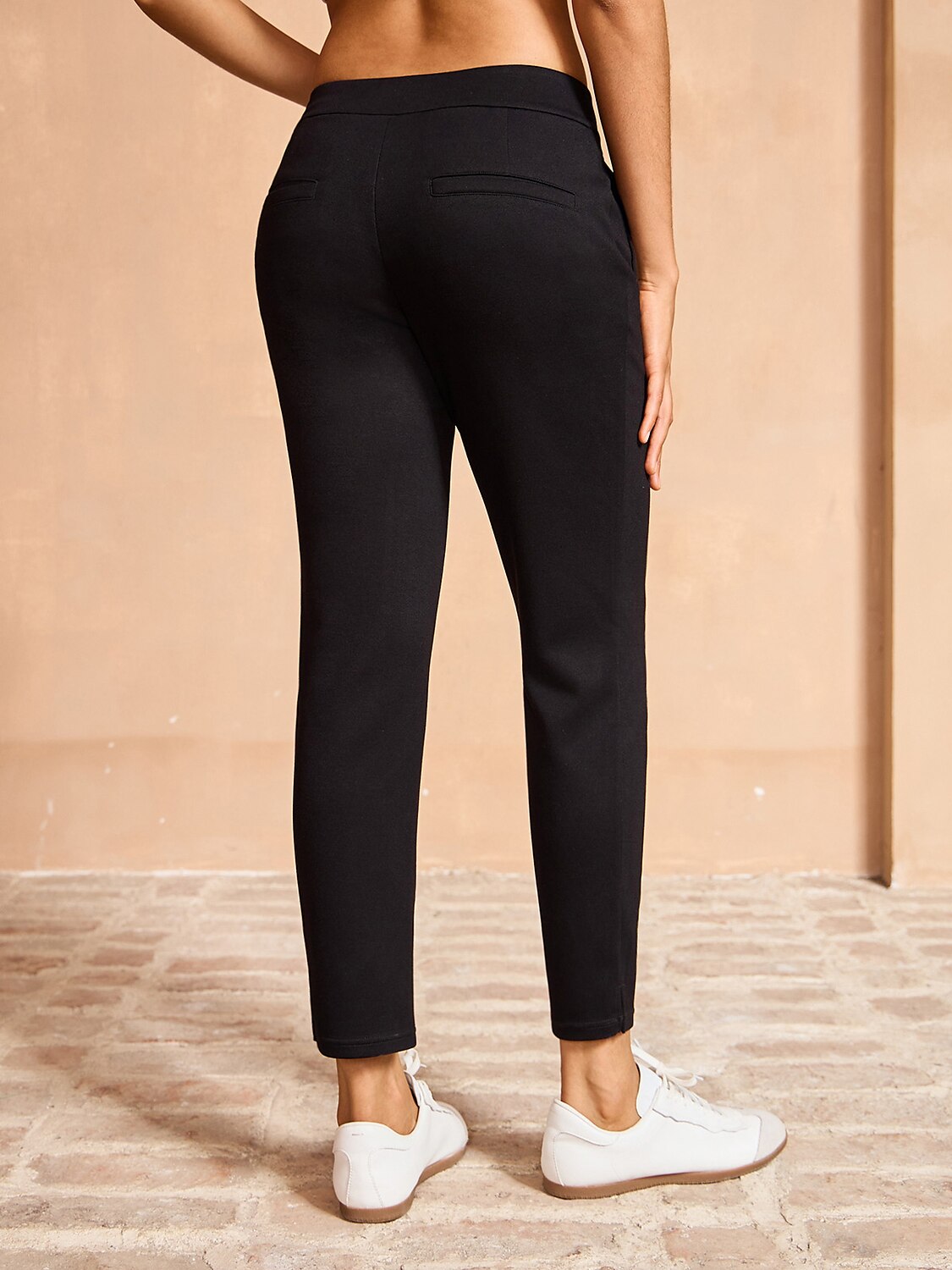 More Than Basic Stretch Zipper Pocket Ankle Pants