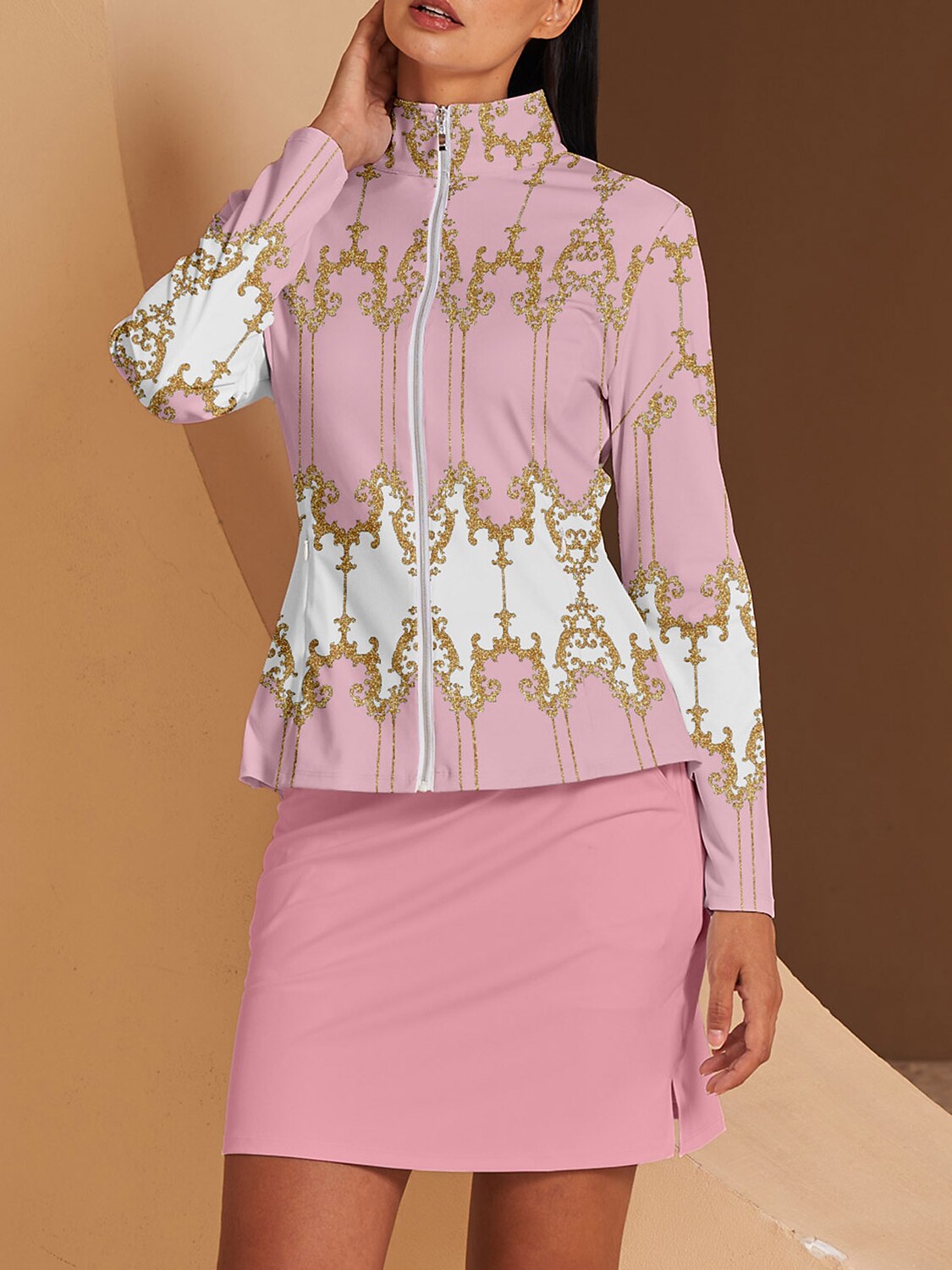 Bold Baroque Ruffle Golf Jacket Sun Protection