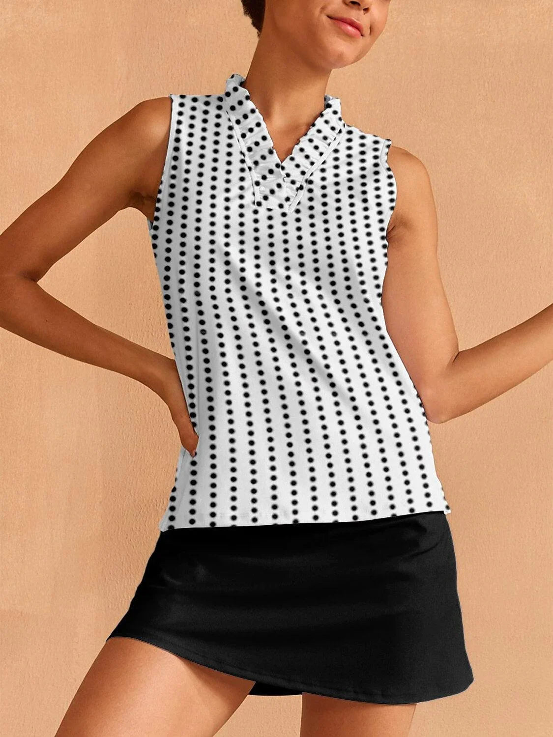 Hyper-prep Ruffle V-Neck Tank Top UPF50+