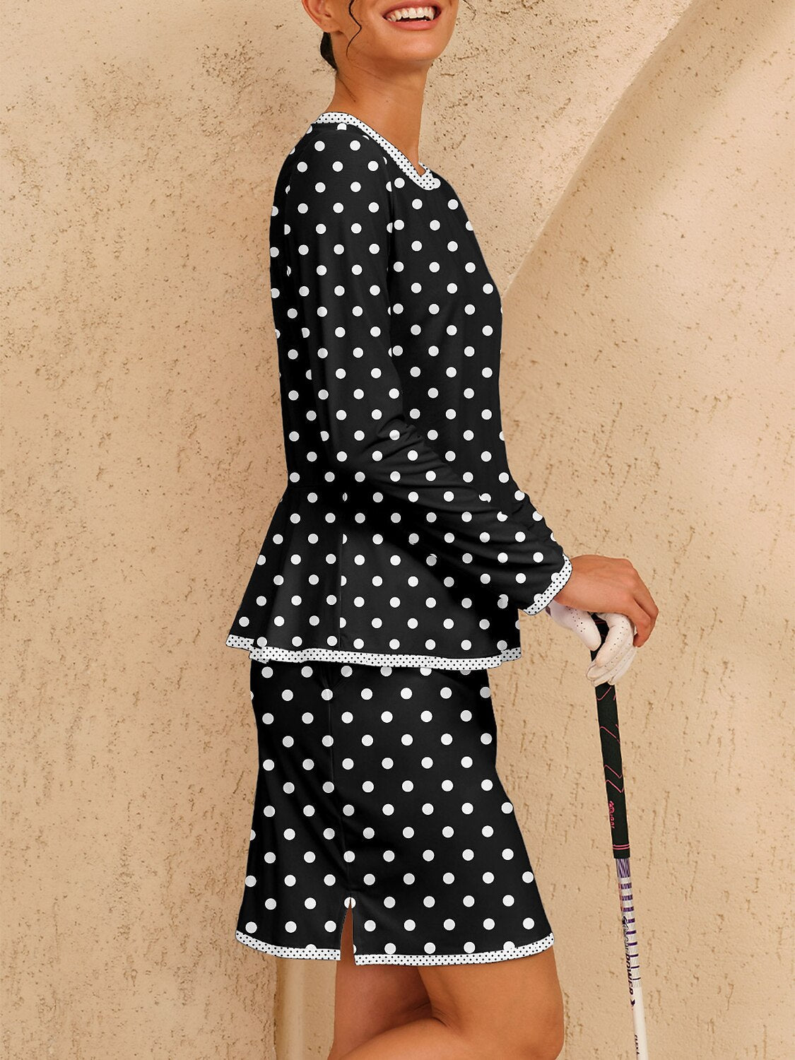 Hyper-prep Silky Ruffle Polo Top UPF50+