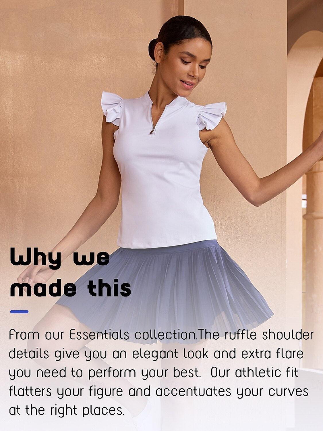 More Than Basic Ruffle Sleeve Tennis Shirt UPF50+