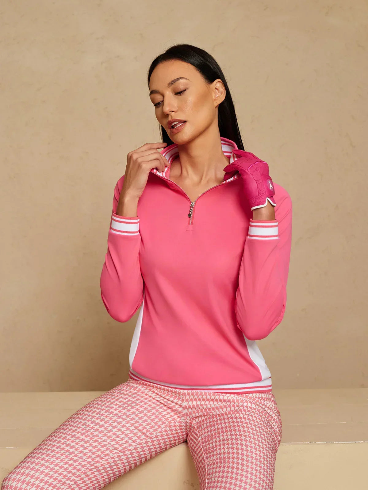 Navycore Long Sleeve Color Block Quarterzip UPF50+