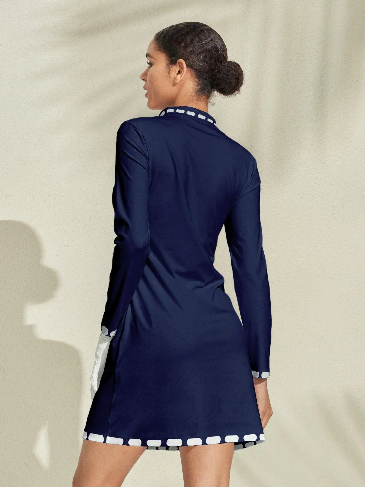 Playful Nautical Long Sleeve 36.5 Inch Dress UPF50+