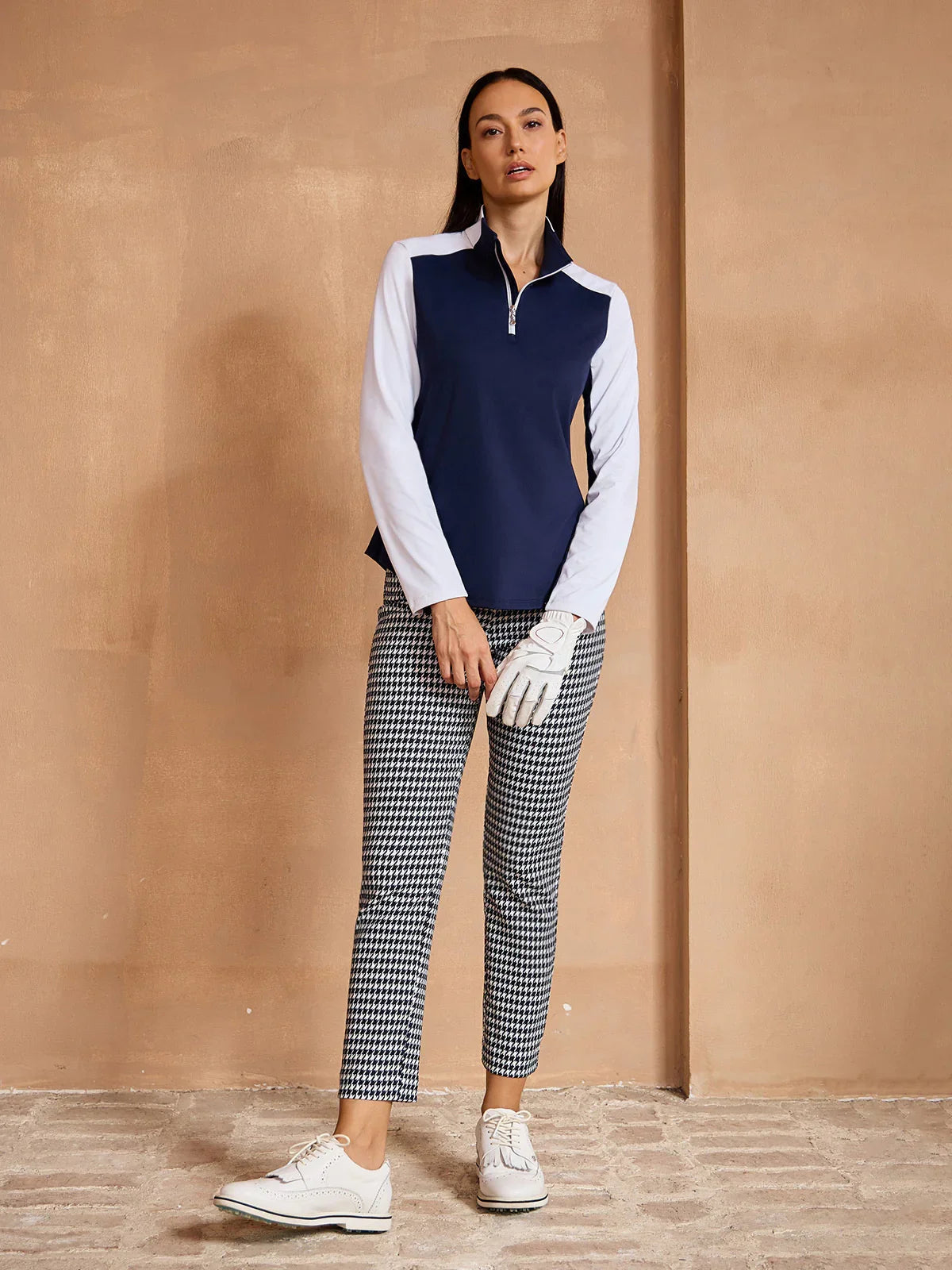 Navycore Long Sleeve Color Block Mesh Quarterzip UPF50+