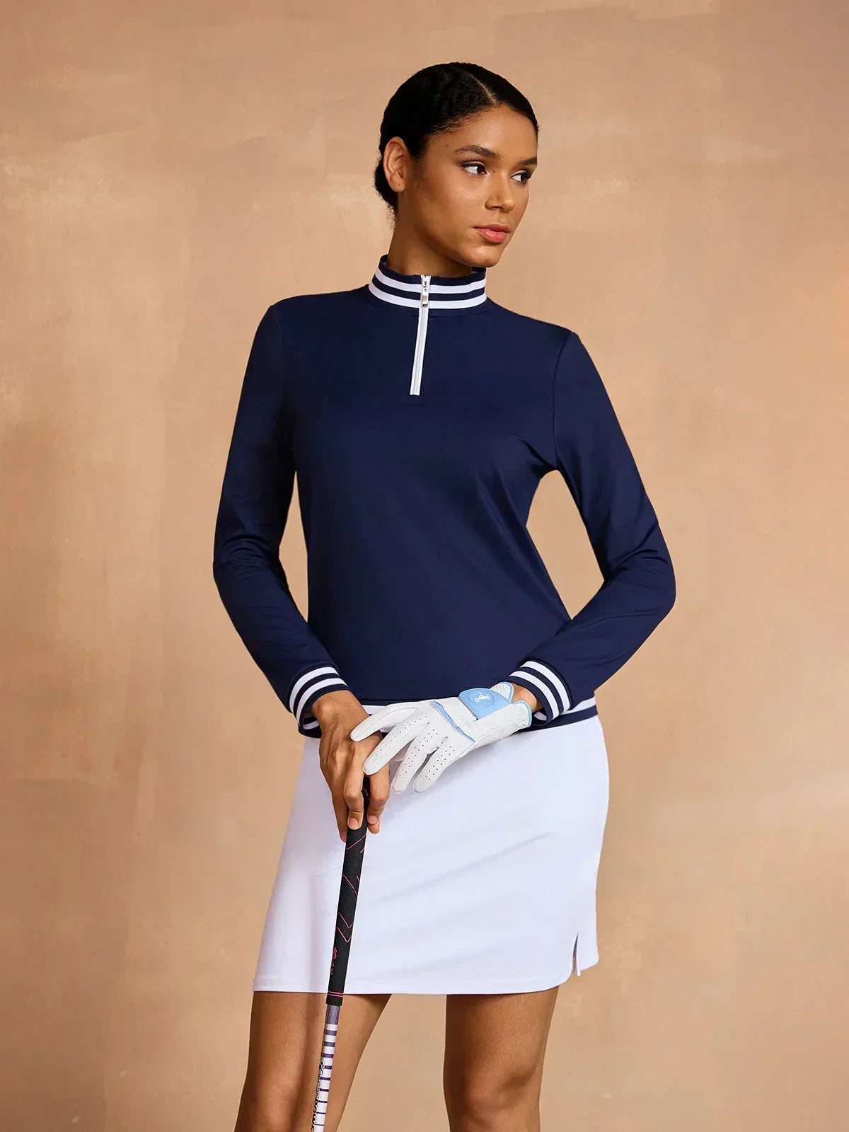 Navycore Long Sleeve Golf Shirt Quarterzip UPF50+