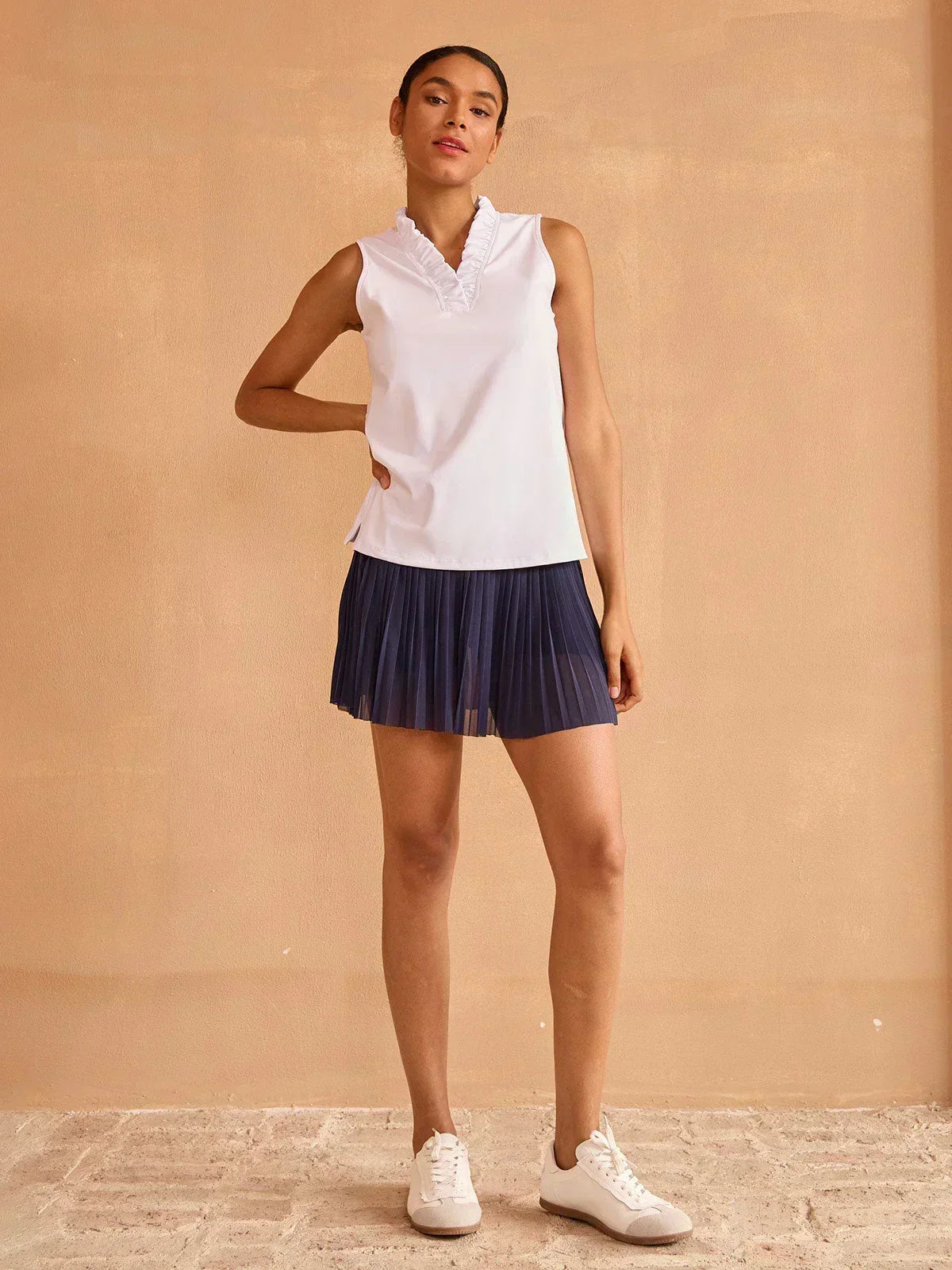 More Than Basic Ruffle V-Neck Tank Top UPF50+