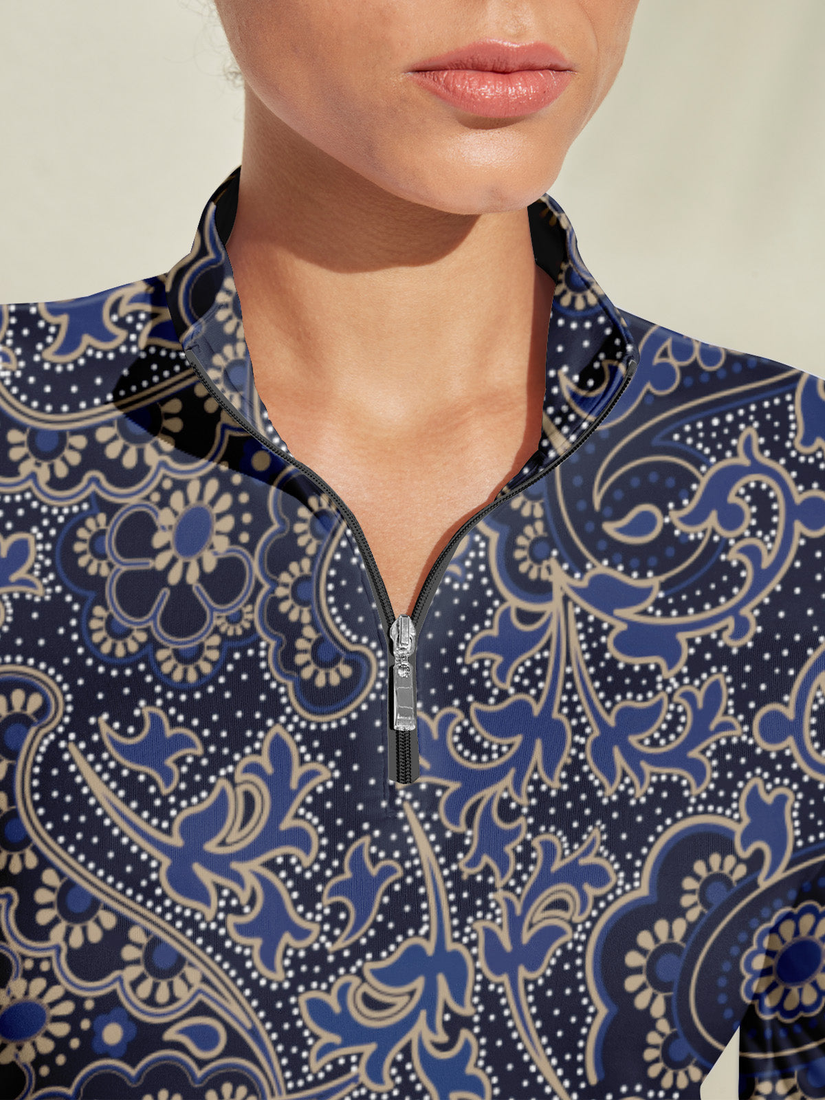 Pretty Feminine Silky Golf Shirt Quarterzip UPF50+