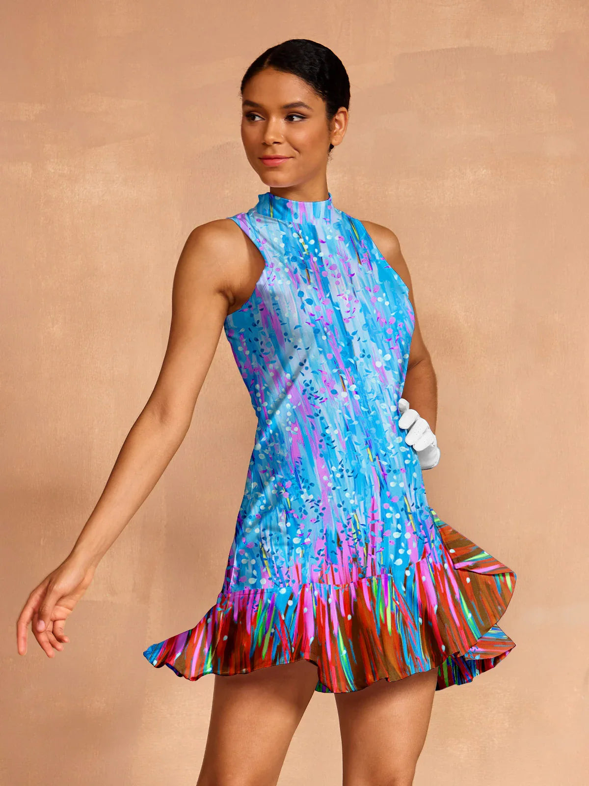 Inked Skins Ruffle 34.5 Inch Dress For Golf Pickleball & Tennis