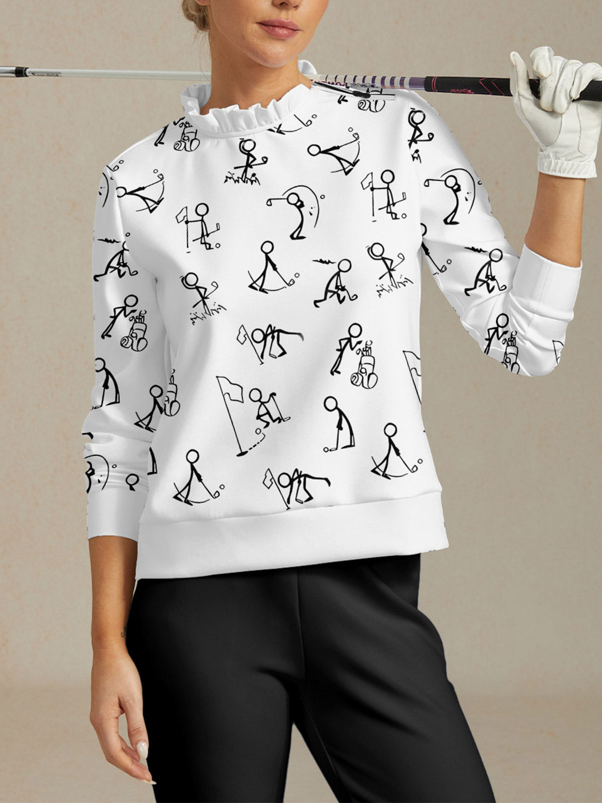 Hyper-prep Ruffle Collar Golf Sweatshirt