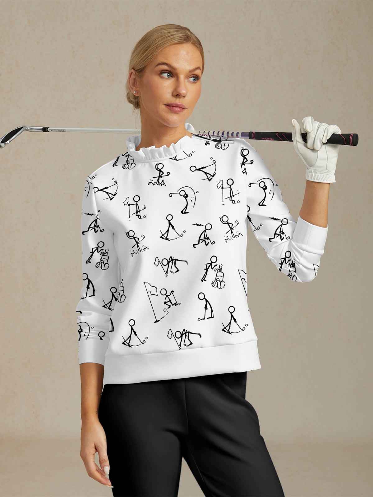 Hyper-prep Ruffle Collar Golf Sweatshirt