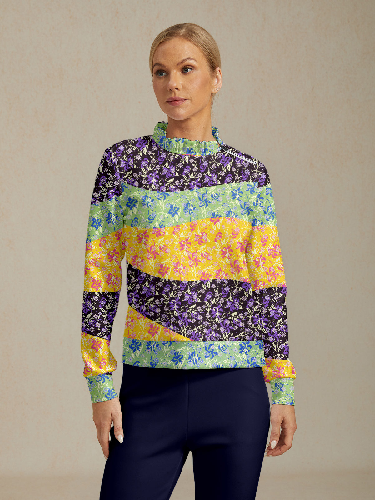 Botanical Energy Ruffle Collar Golf Sweatshirt