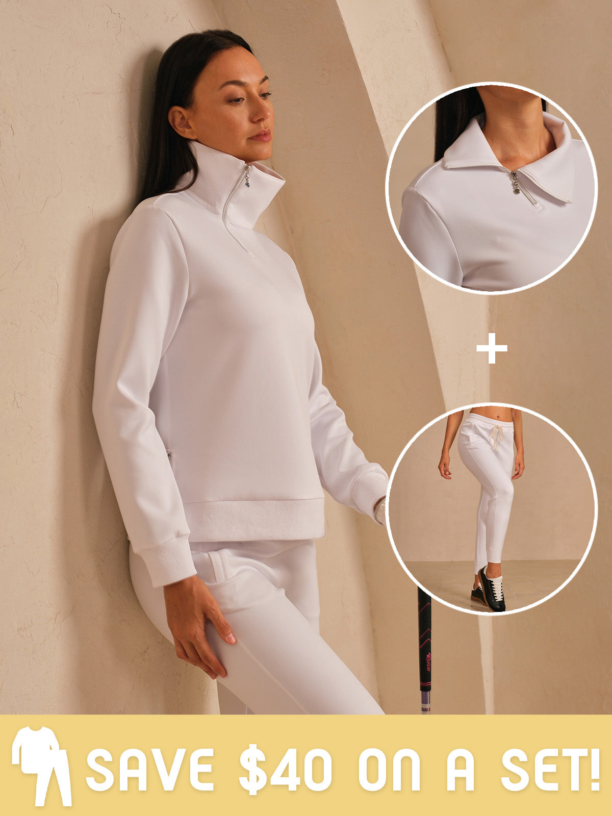 More Than Basic Asymmetrical Collar Golf Sweatshirt