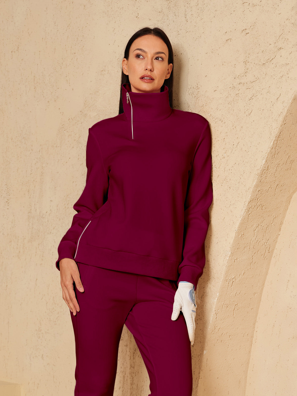 More Than Basic Asymmetrical Collar Golf Sweatshirt