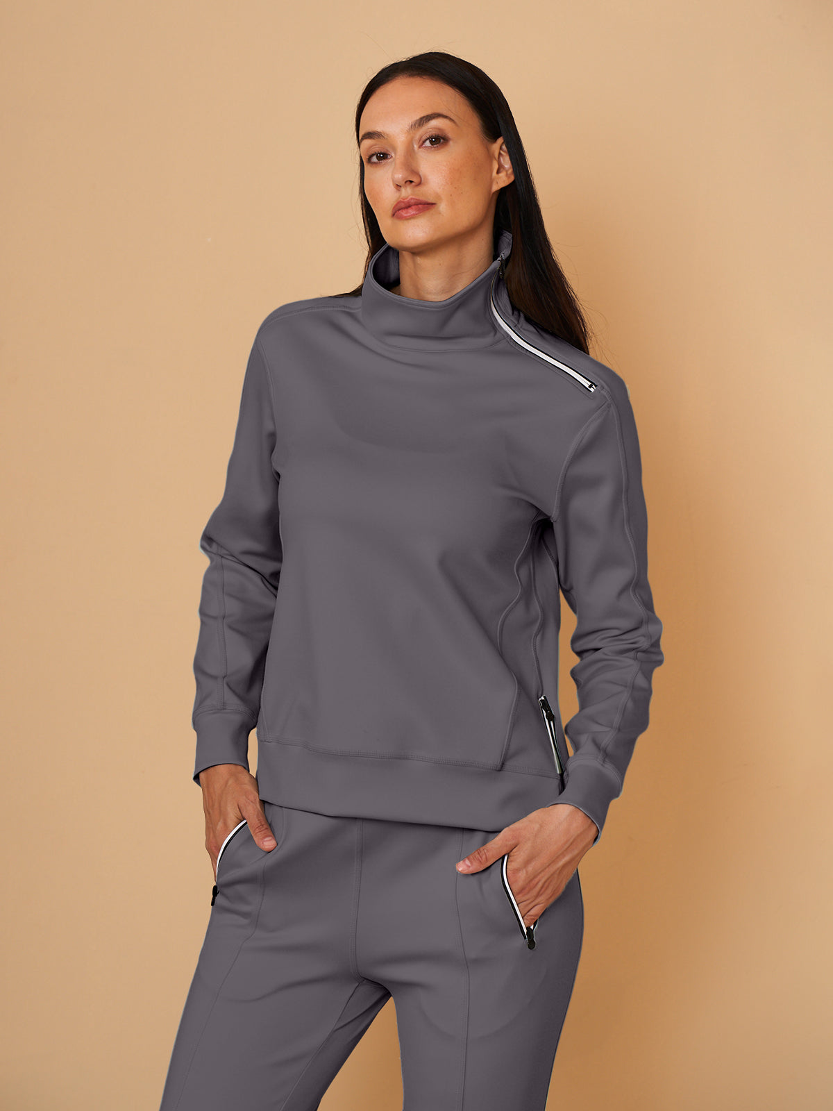More Than Basic Irregular Collar Golf Sweatshirt