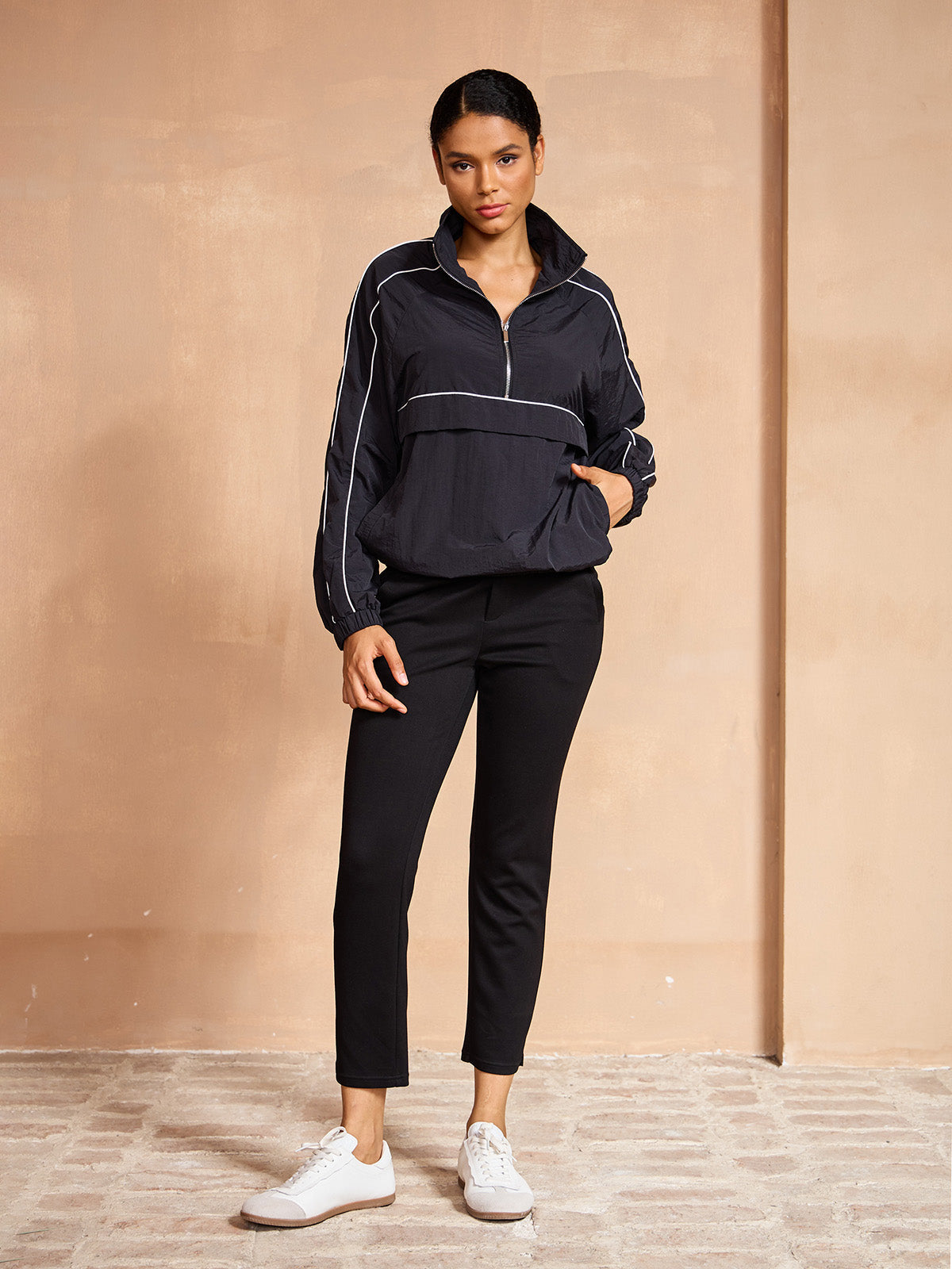 More Than Basic Long Sleeve Trimmed Pocket Sweatshirt