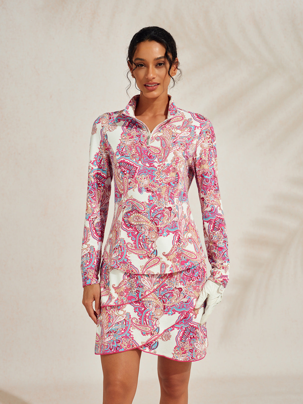 Premium Long Sleeve Mock Neck Quarterzip UPF50+