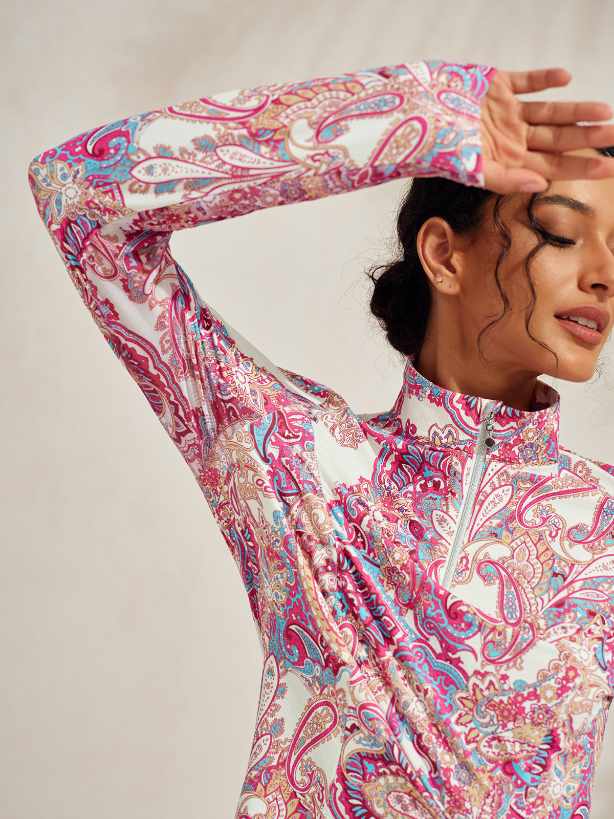 Premium Long Sleeve Mock Neck Quarterzip UPF50+