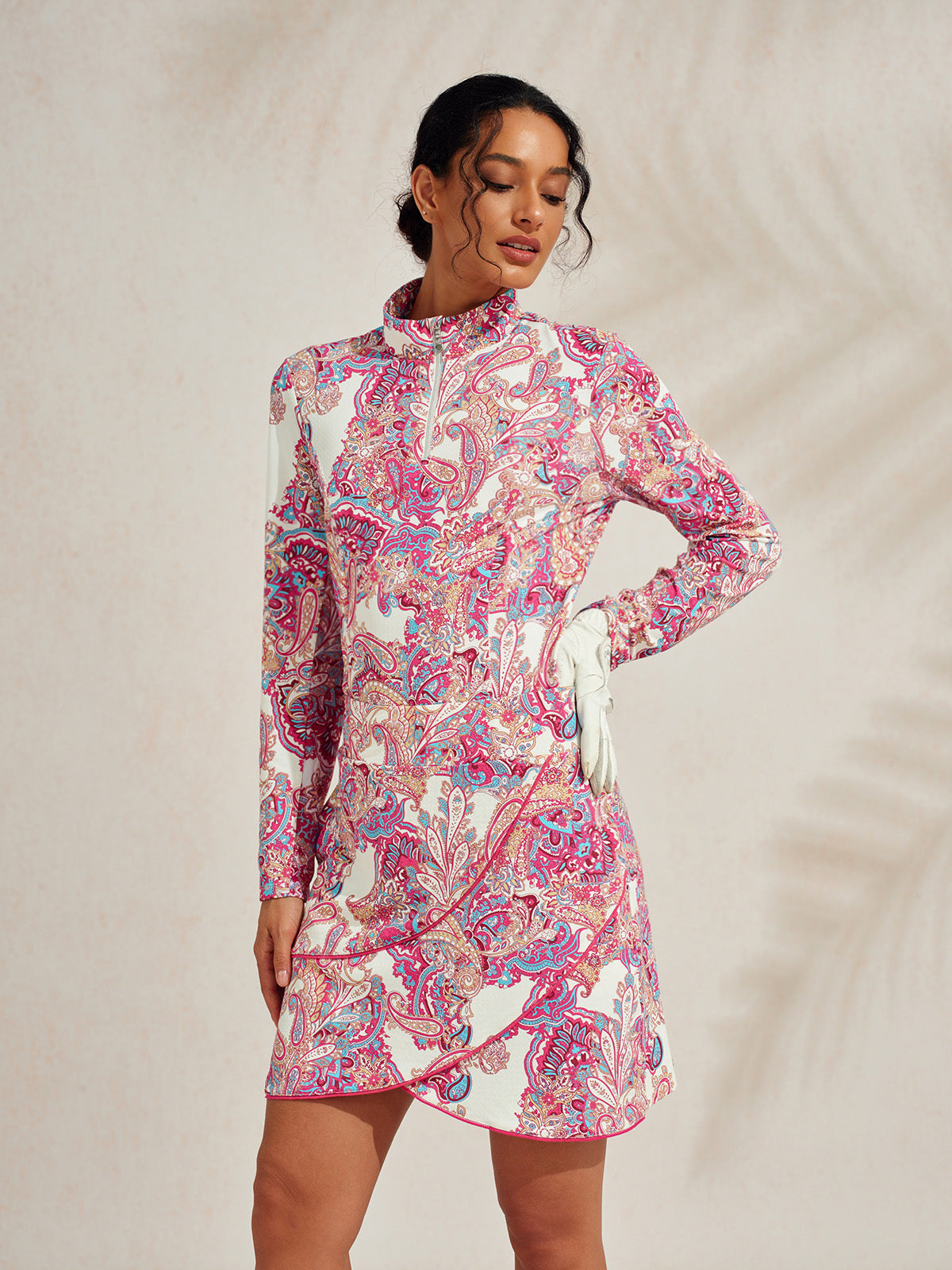 Premium Long Sleeve Mock Neck Quarterzip UPF50+