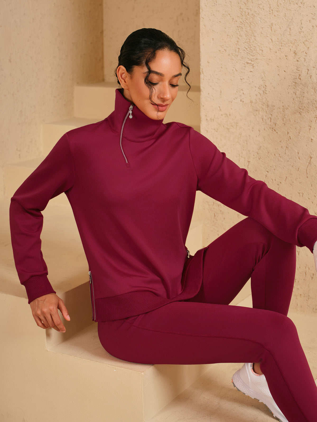 More Than Basic Asymmetrical Collar Golf Sweatshirt