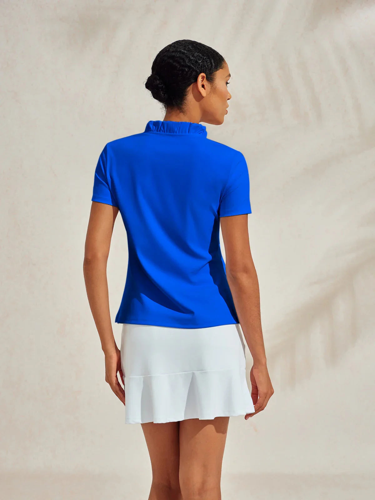 More Than Basic Ruffle V-Neck Polo Top UPF50+