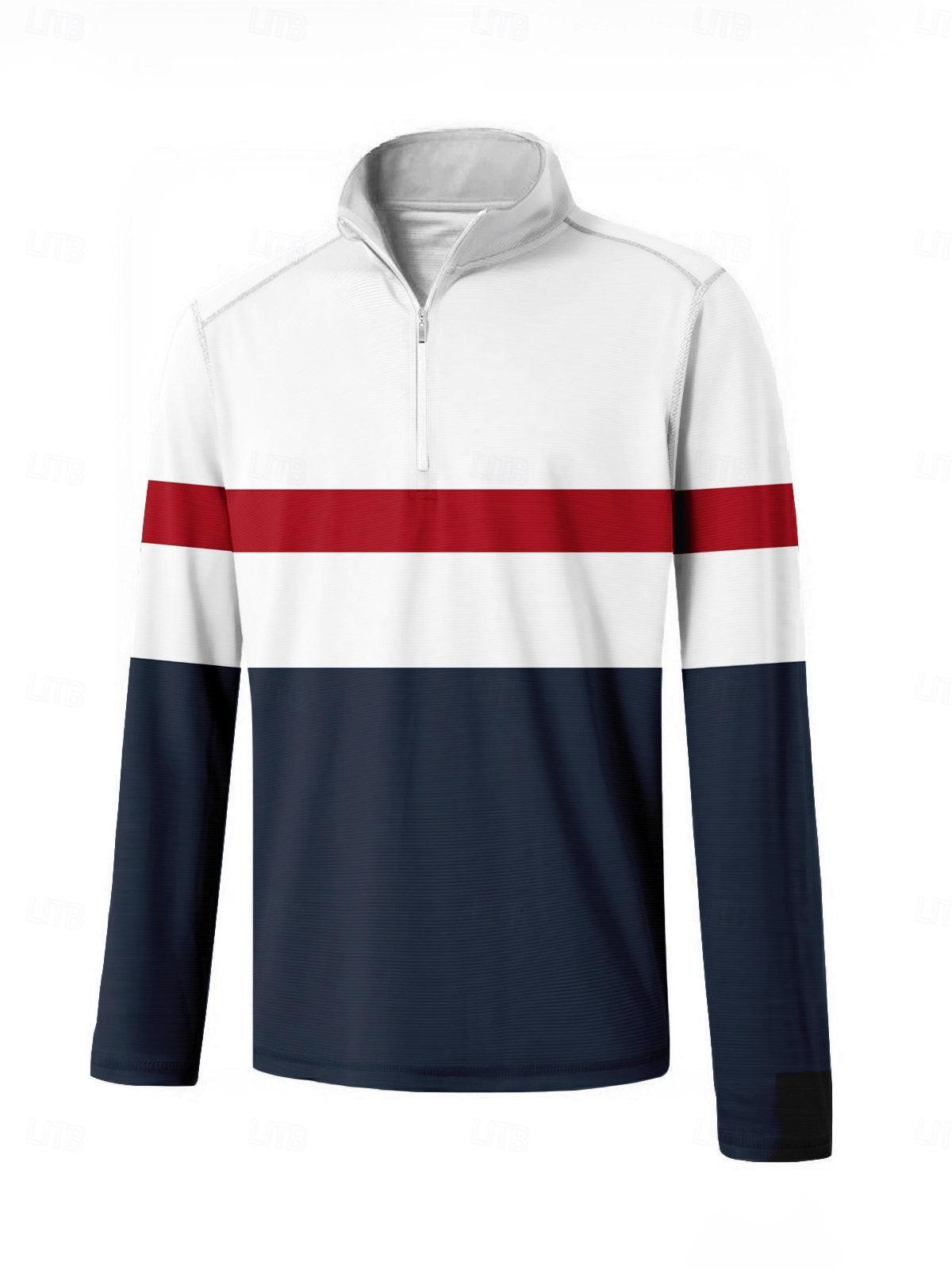 Playful Nautical Men's Golf Shirt Quarterzip UPF50+