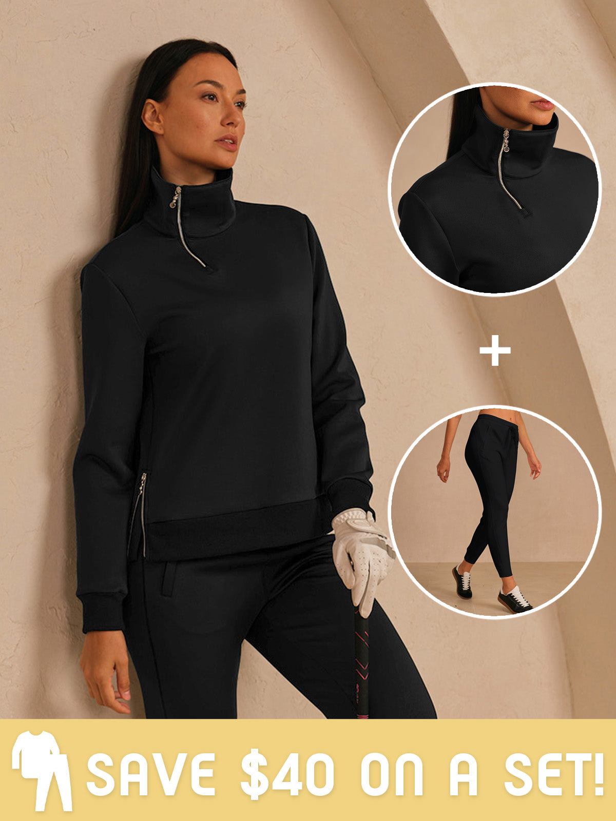 More Than Basic Asymmetrical Collar Golf Sweatshirt