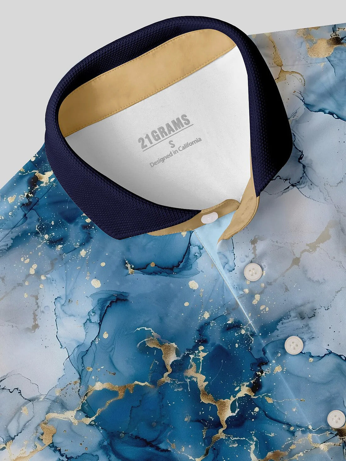 Inked Skins Men's Ribbed Collar Polo Top UPF50+