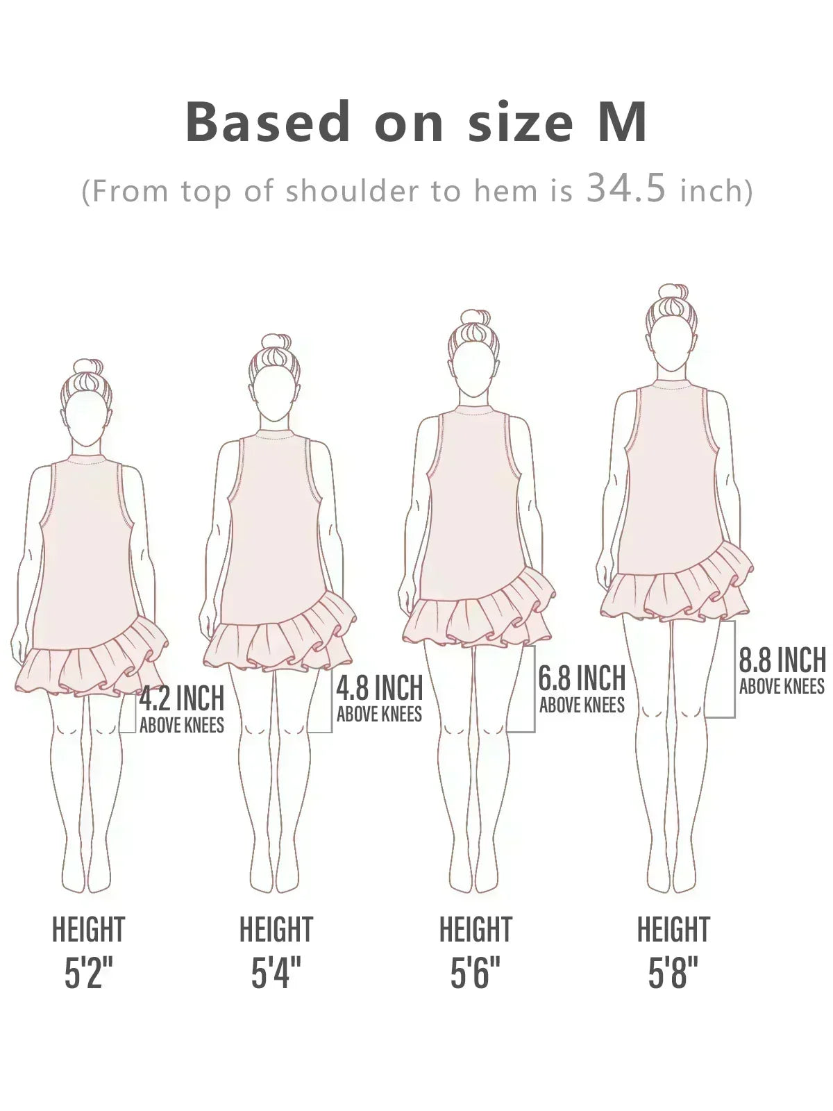 Inked Skins Ruffle 34.5 Inch Dress For Golf Pickleball & Tennis