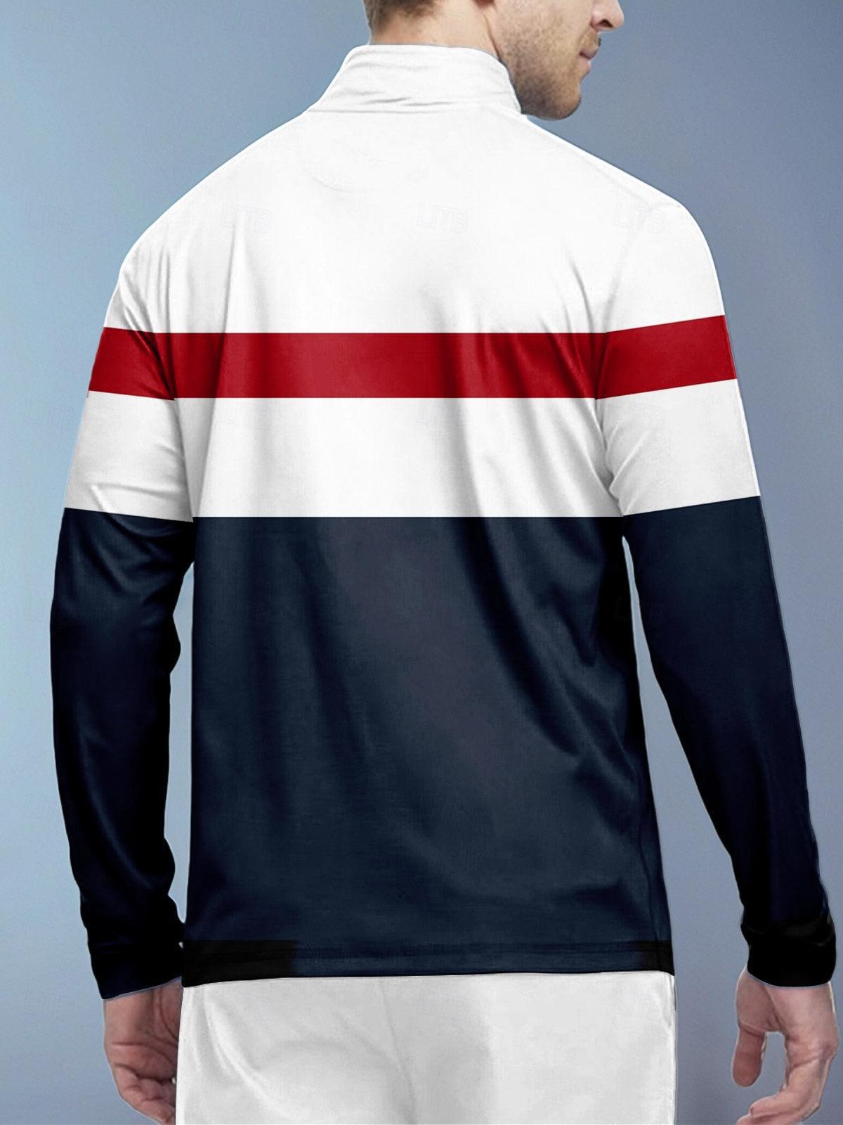 Playful Nautical Men's Golf Shirt Quarterzip UPF50+