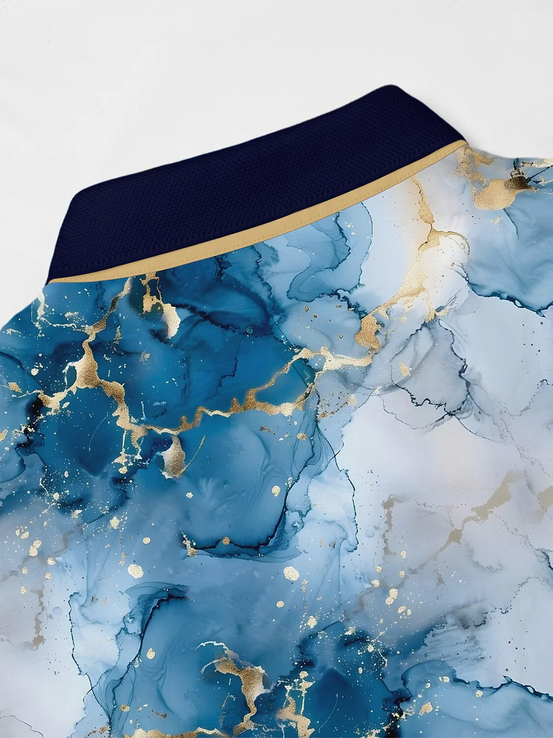 Inked Skins Men's Ribbed Collar Polo Top UPF50+