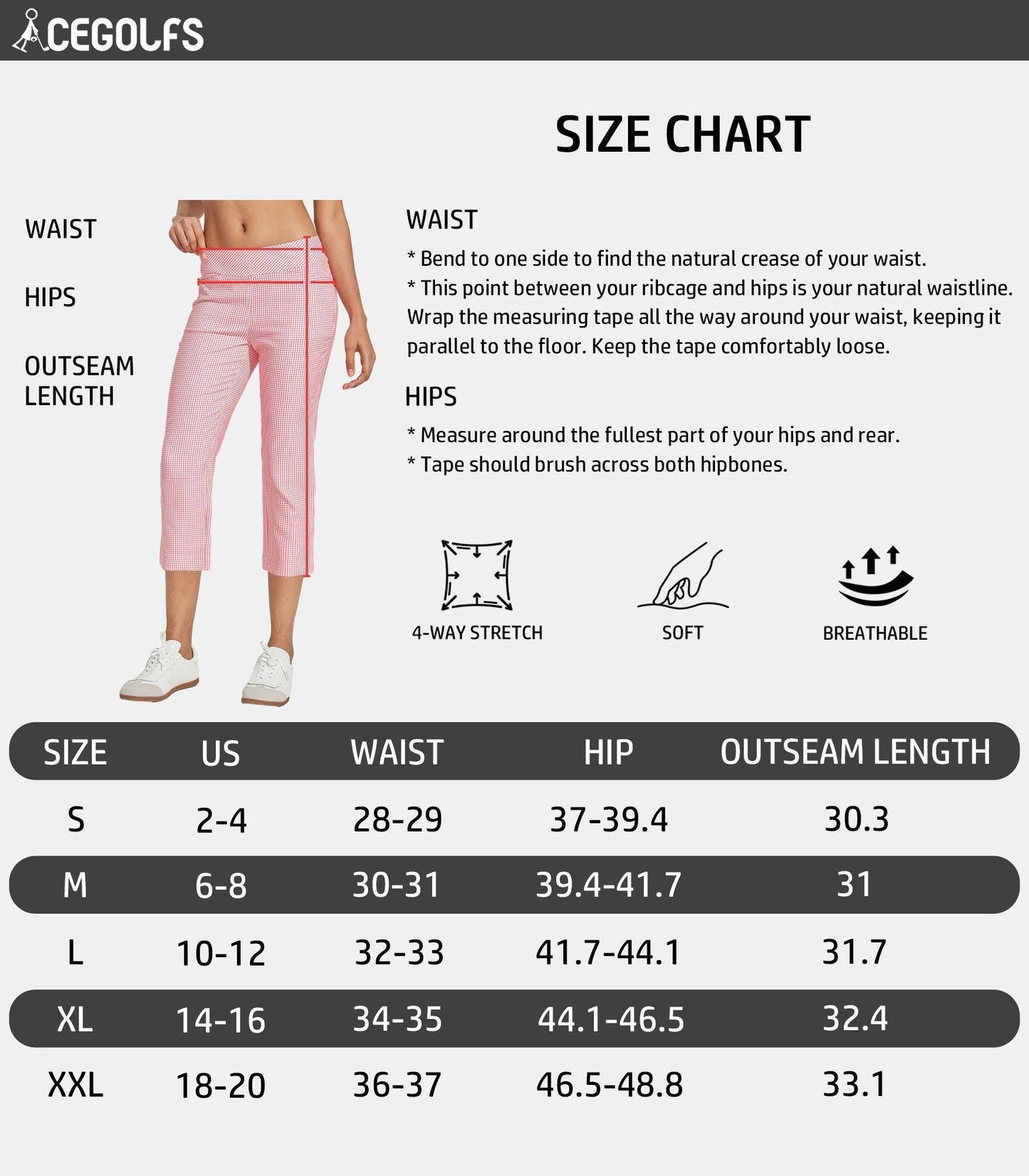 EAGLE 22 Inch Performance Stretch Capri Pants