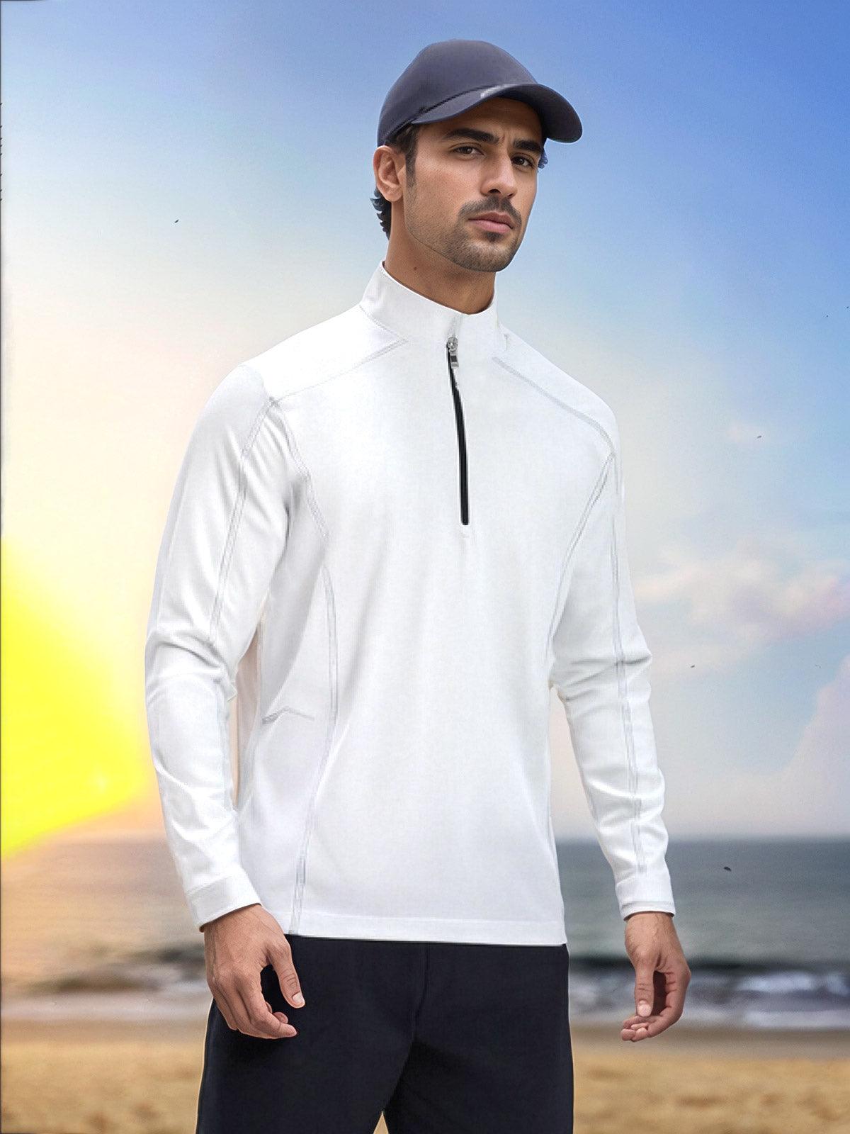 More Than Basic Men's Golf Shirt Quarterzip UPF50+