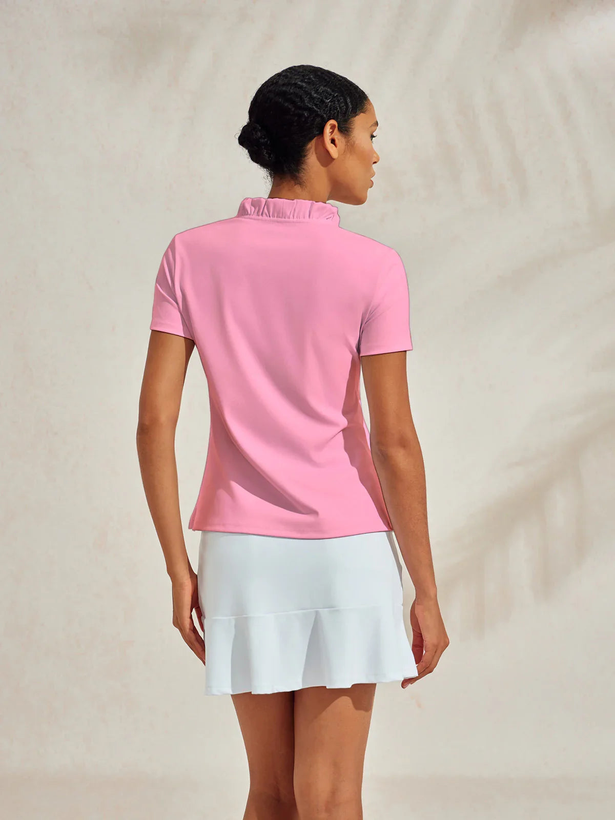 More Than Basic Ruffle V-Neck Polo Top UPF50+