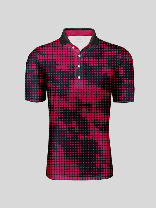 Inked Skins Men's Ribbed Collar Polo Top UPF50+