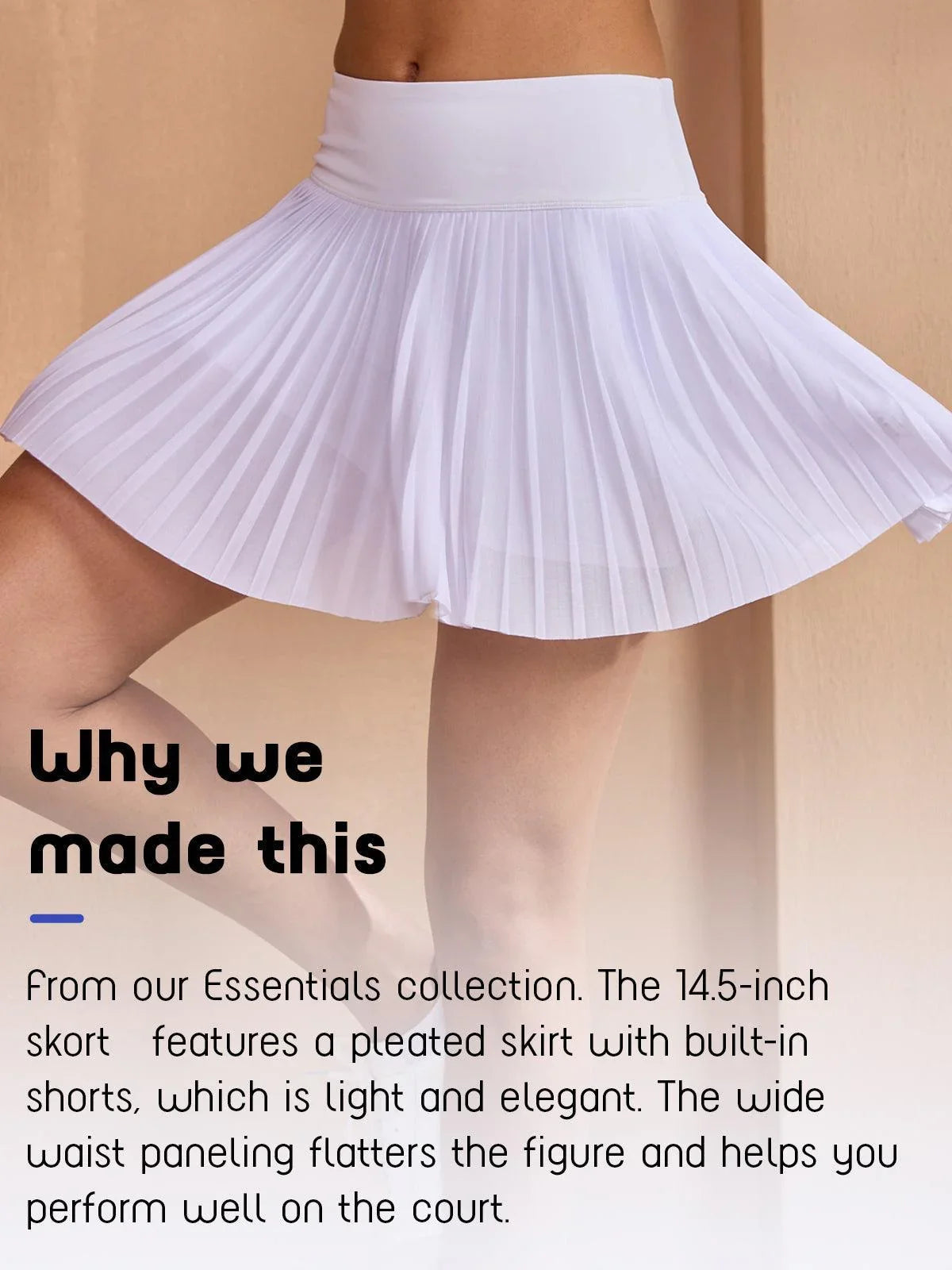 More Than Basic 14.5 Inch A Line Pleated Skort  UPF50+