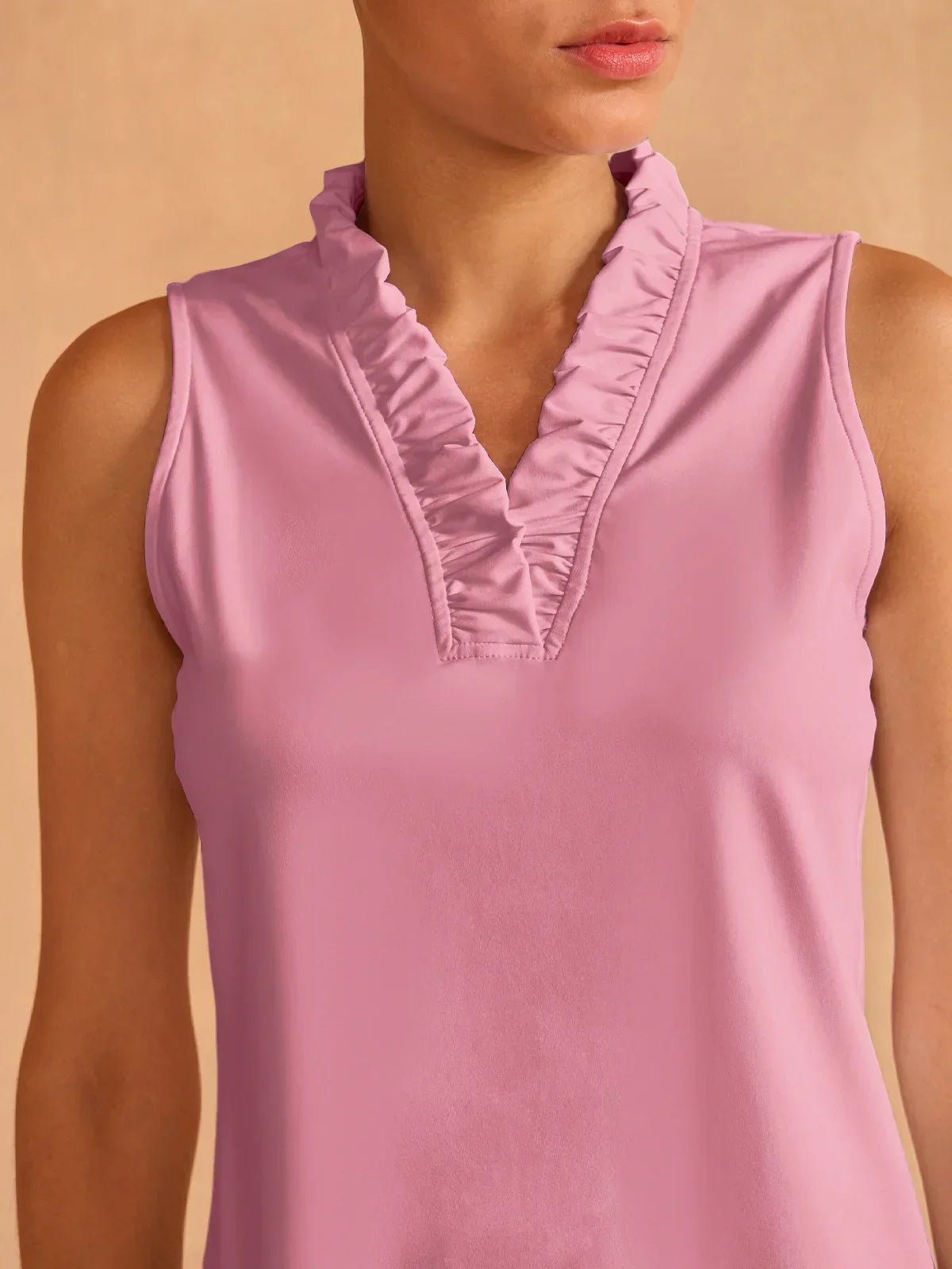 More Than Basic Ruffle V-Neck Tank Top UPF50+