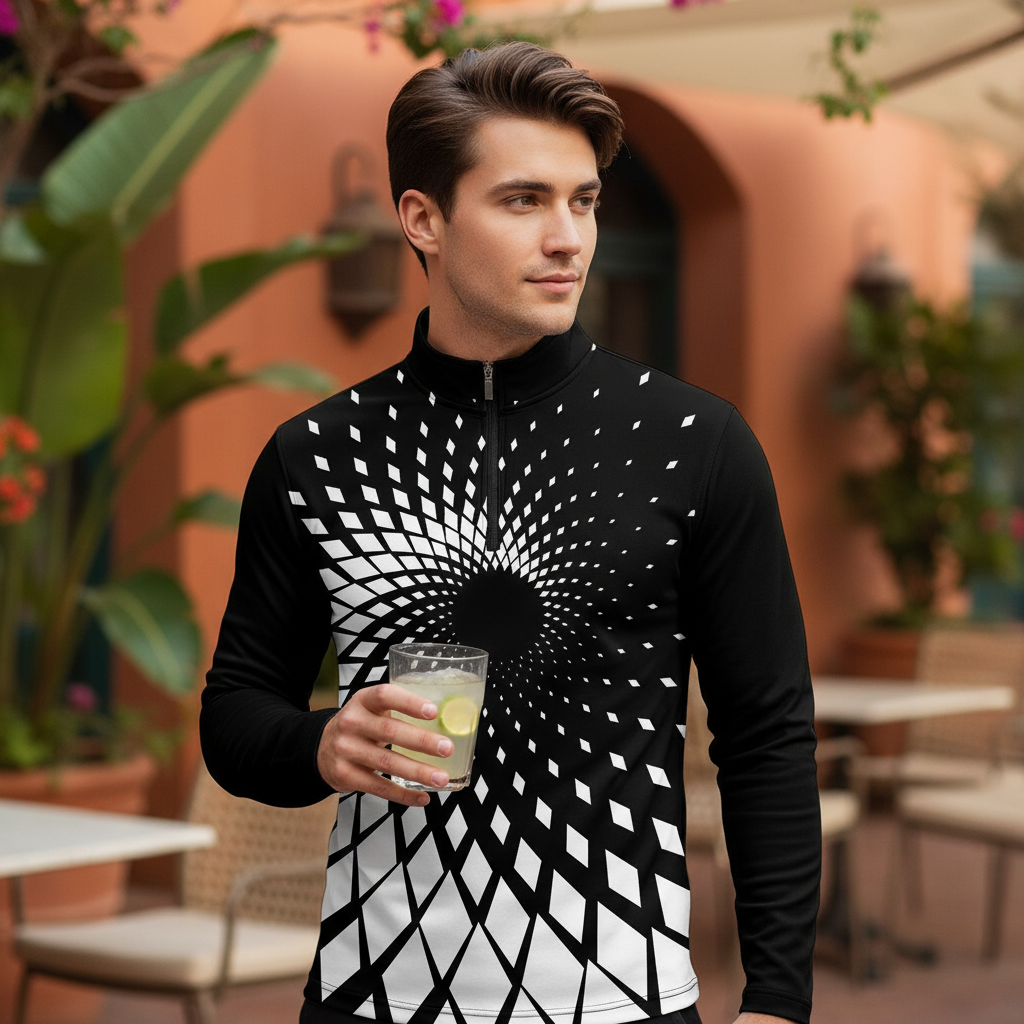 Air Brush Men's Golf Shirt Quarterzip UPF50+