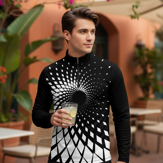 Air Brush Men's Golf Shirt Quarterzip UPF50+