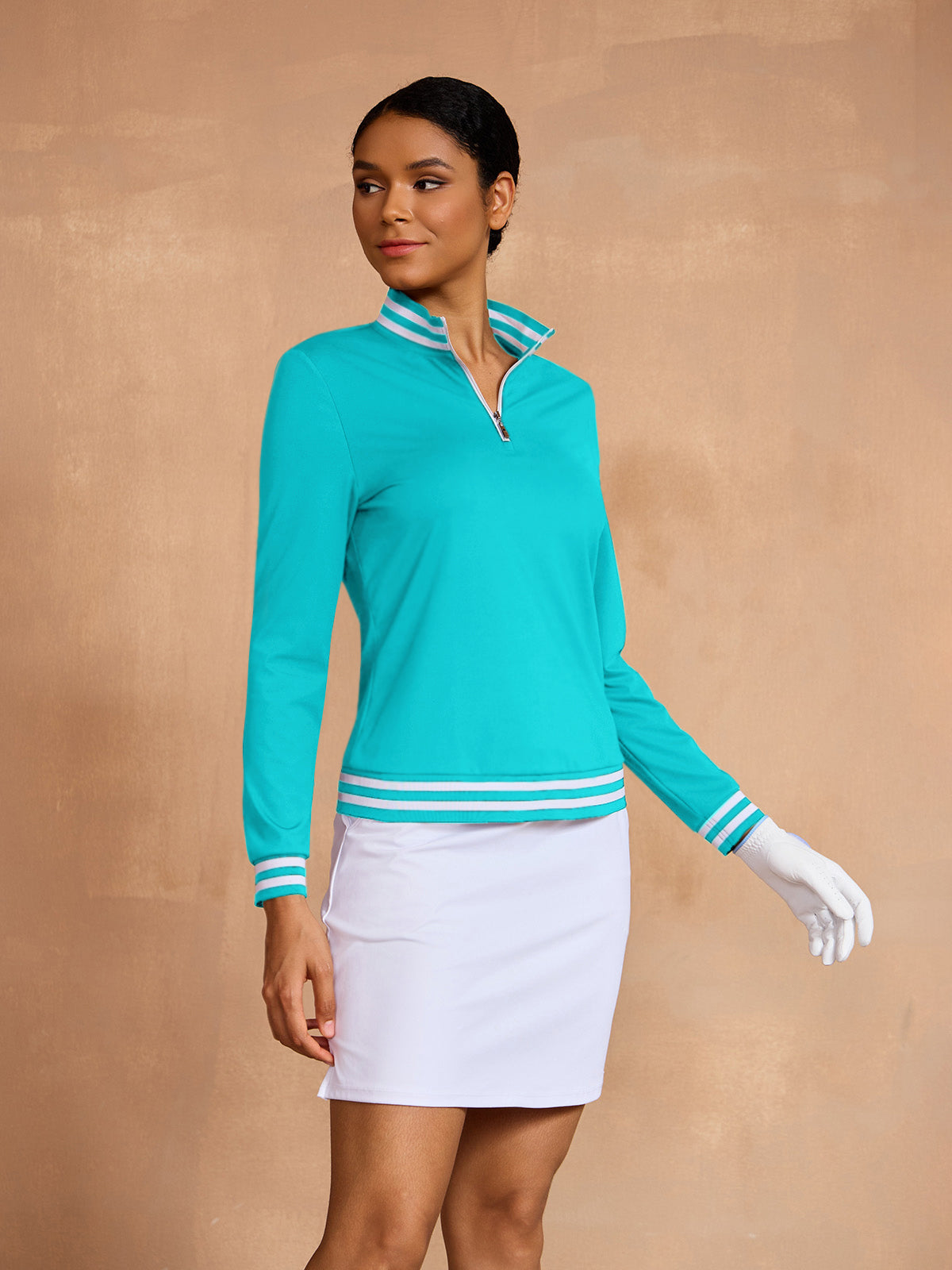 Navycore Long Sleeve Golf Shirt Quarterzip UPF50+