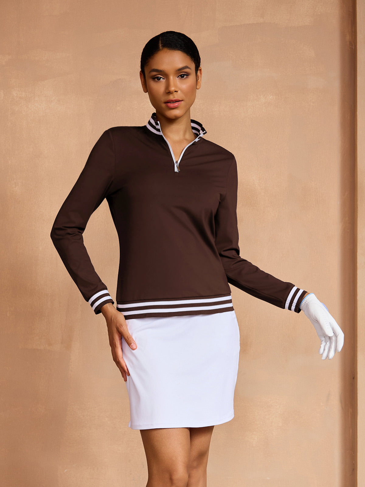 Navycore Long Sleeve Golf Shirt Quarterzip UPF50+