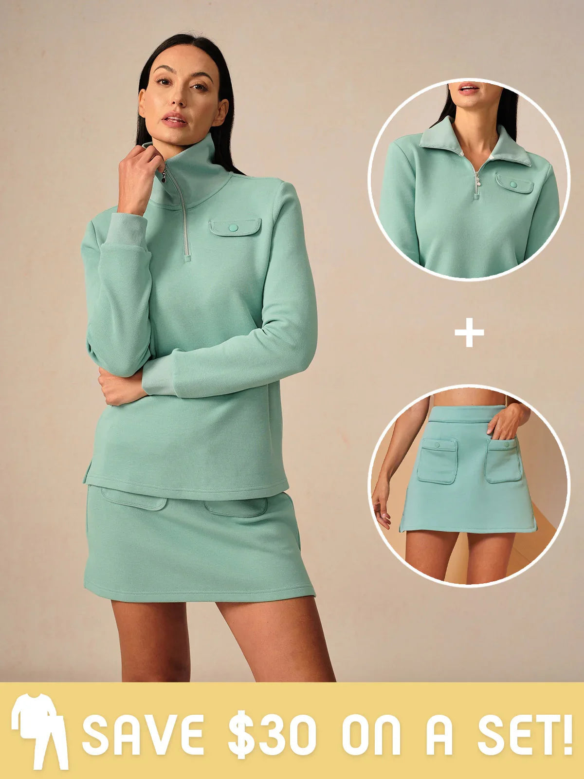 Crisp Couture Long Sleeve Pique Quarterzip