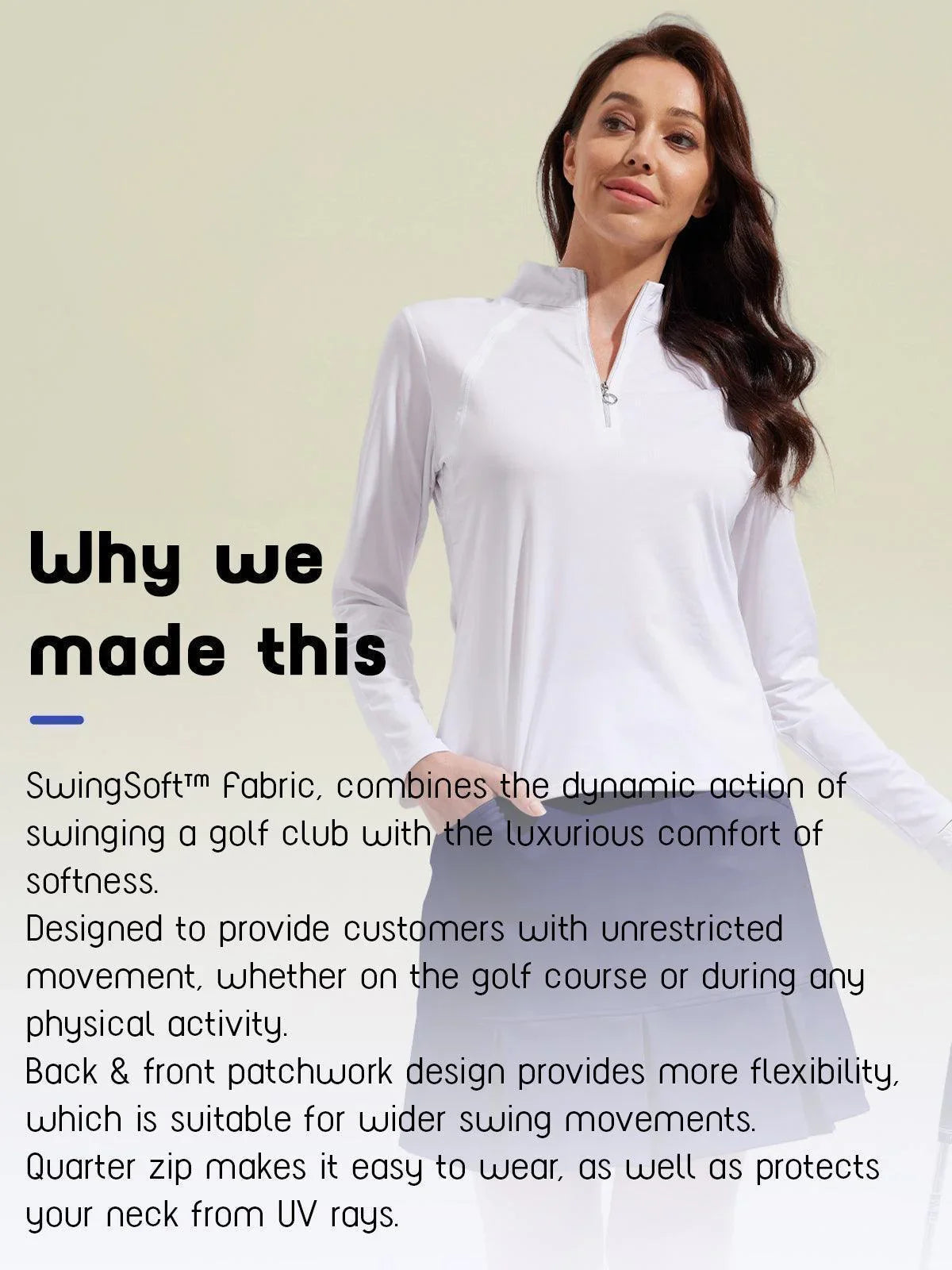 More Than Basic Golf Shirt Quarterzip UPF50+